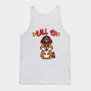 Cute hamster is a firefighter Tank Top